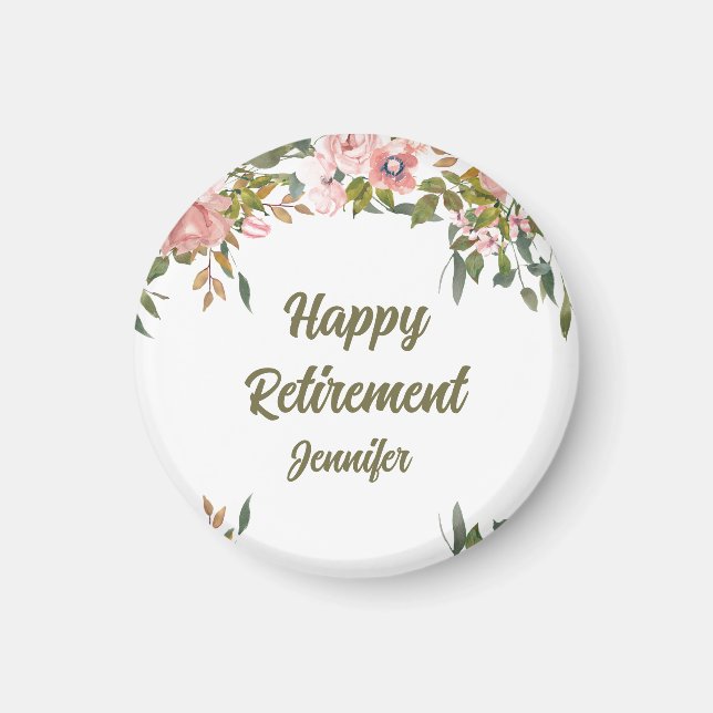 Íman Greenerescência Floral Rosa Rusta Boho Boho Feliz  (Frente)