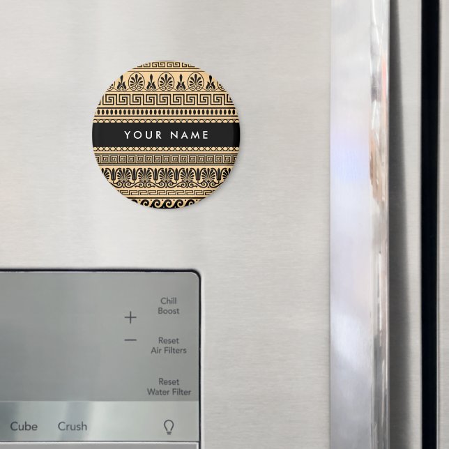Íman Grego Fret, Mista Chave Meander, Brown, Seu Nome (In Situ (Fridge))