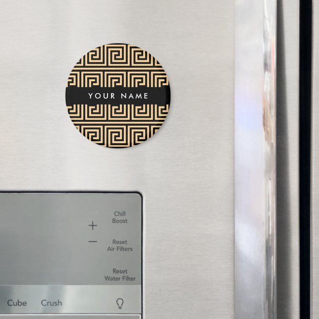 Íman Grego Meander Key Brown, Seu Nome Personalizar (In Situ (Fridge))