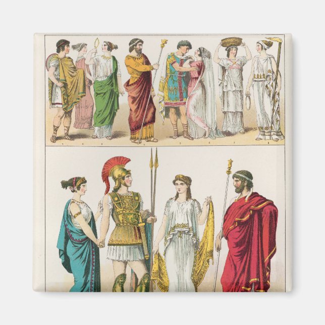 Íman Grego Vestido, de Trachten der Voelker, 1864 (Frente)