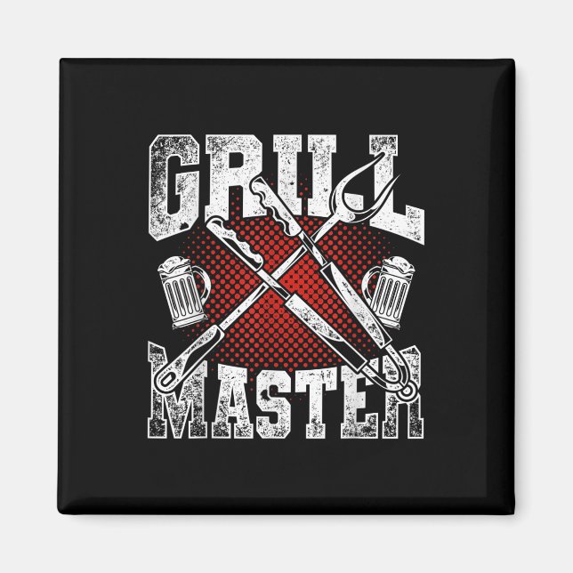 Íman Grelha De Churrasco Engraçada Mestra De Carne Fuma (Frente)