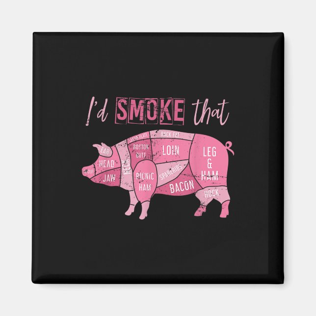 Íman Grelha de porco fumada Bacon Sobrecarga Engraçado  (Frente)