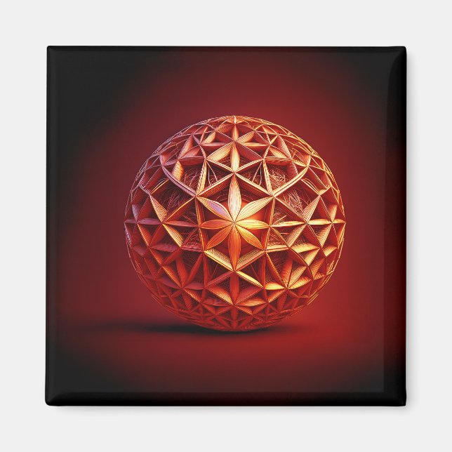 Íman Grelha de Sierpinski Fractal Vermelha (Frente)