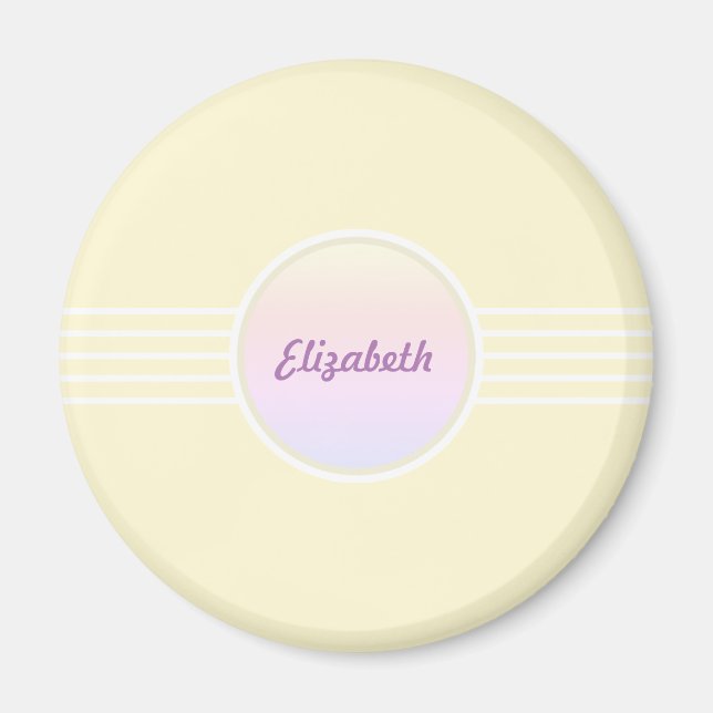 Íman Grelha Retro Personalizada Shimmering Dourado e op (Frente)