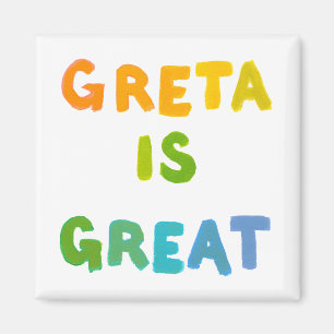 Íman Greta é arte feliz dos grandes presentes