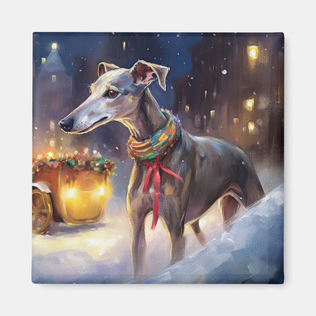 Íman Greyhound Christmas Fesason (Frente)