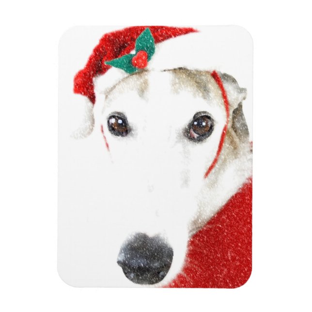 Íman Greyhound Christmas Magnet - Para a caridade (Vertical)