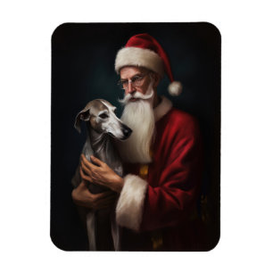Íman Greyhound com Papai Noel Natal Festivo