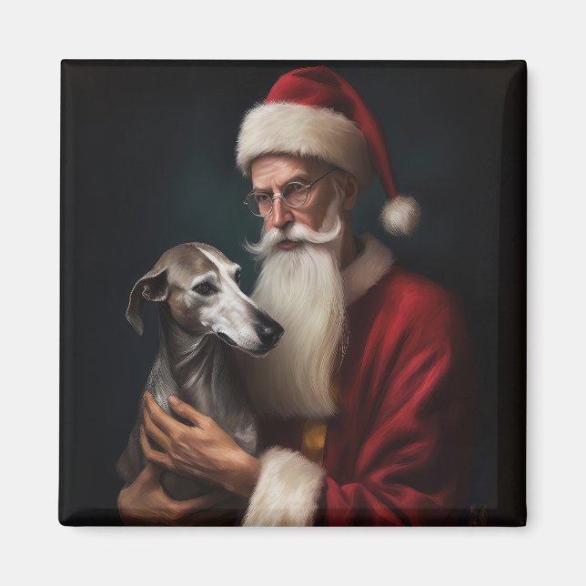 Íman Greyhound com Papai Noel Natal Festivo (Frente)