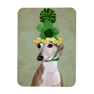 Íman Greyhound em Chapéu Verde