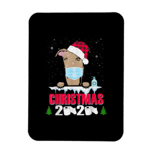 Íman Greyhound Face Mask Dog Feliz Natal 2020 Engraçad