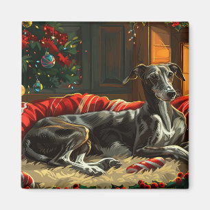 Íman Greyhound Natal Festivo