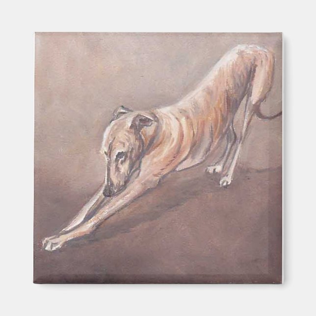 Íman Greyhound Stretch Dog Art Magnet (Frente)