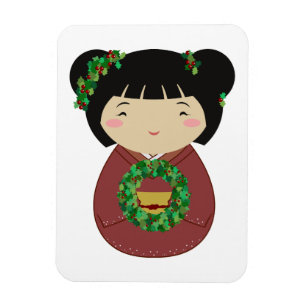 Íman Grinalda do Natal de Kokeshi