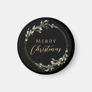 Íman Grinalda Minimalista de Natal Preto
