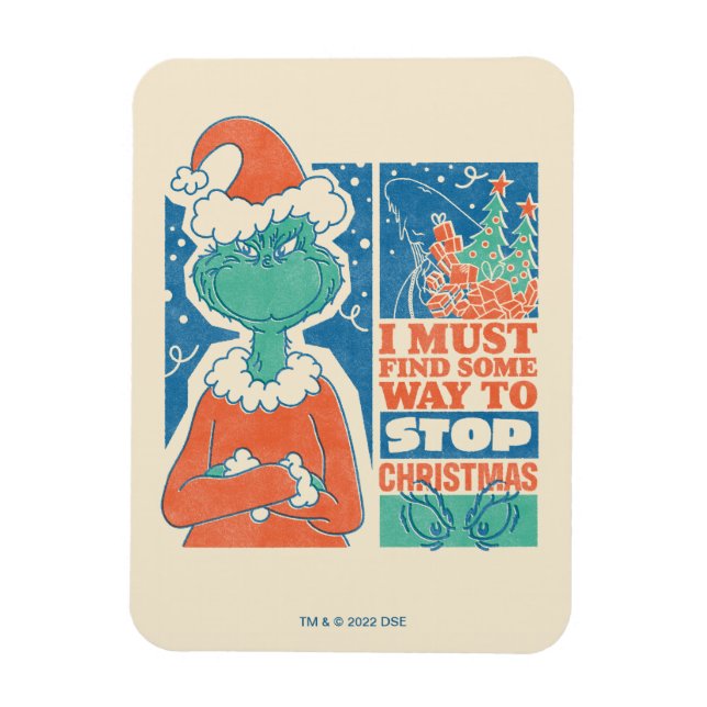 Íman Grinch | Pare o Natal Gráfico Antigo (Vertical)