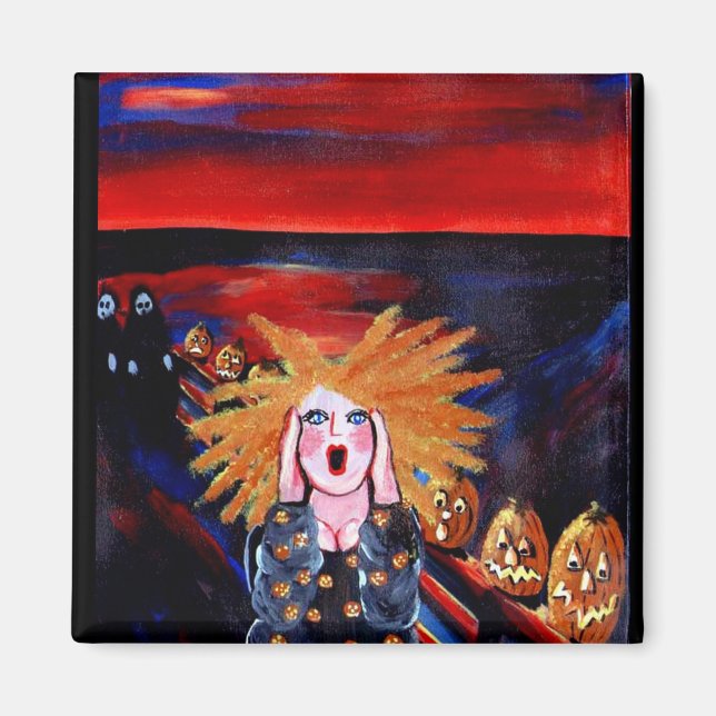 Íman Gritar de Halloween Diva Magnet (Frente)