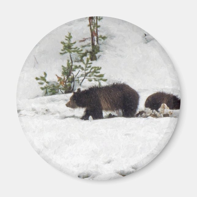Íman Grizzlies na neve (Frente)