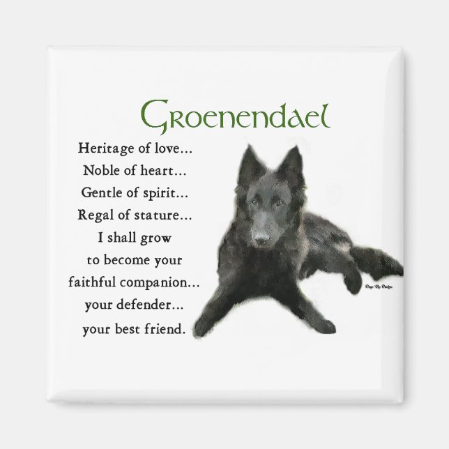 Íman Groenendael Belga Sheepdog Gifts (Frente)