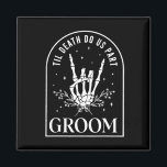 Íman Groom Noiva Skeleton Rock Hand Casais Casamento Ha<br><div class="desc">Casais de Mão de Rock da Noiva do Groom Skeleton Casando no Halloween</div>