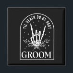 Íman Groom Noiva Skeleton Rock Hand Casais Casamento Ha<br><div class="desc">Casais de Mão de Rock da Noiva do Groom Skeleton Casando no Halloween</div>