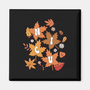 Íman Groovy Autumn NICU Enferse Maple Leaf Fall Vibes D