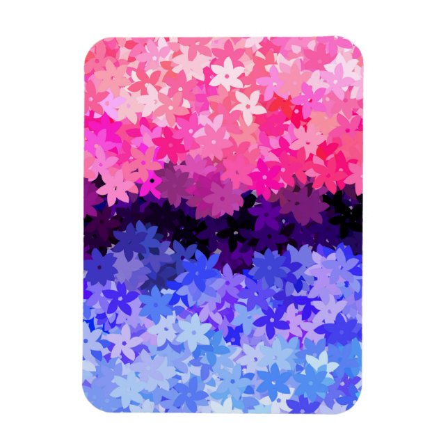 Íman Groovy Boho Excêntrico Retro Floral Orgulho Omniss (Vertical)