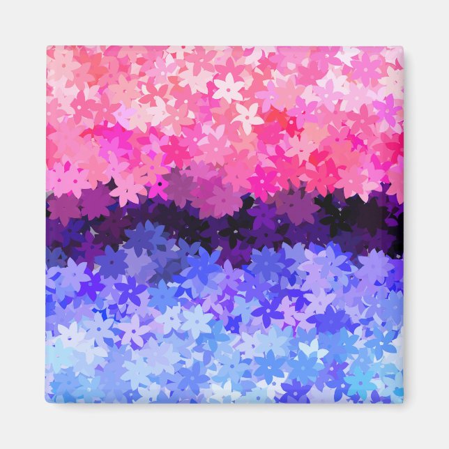 Íman Groovy Boho Excêntrico Retro Floral Orgulho Omniss (Frente)