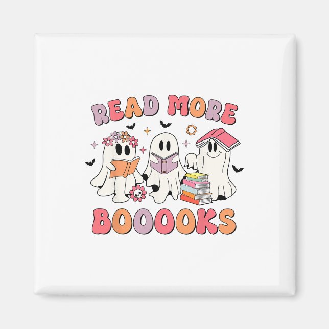 Íman Groovy Boooks Ghost Leia Mais Livros Engraçado Pro (Frente)