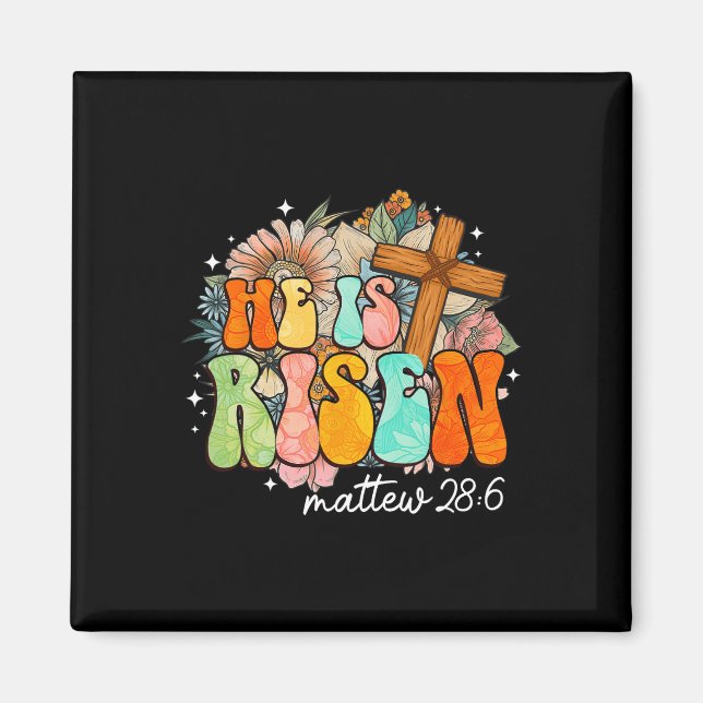 Íman Groovy Está Risado Cruzando Jesus Páscoa Religiosa (Frente)