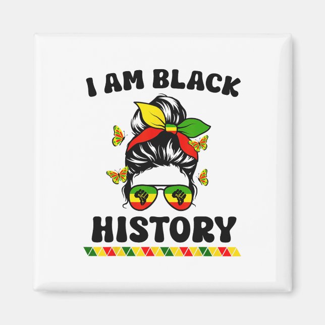 Íman Groovy Eu Sou Mês da História Negra Meninas Mulher (Frente)