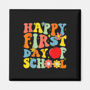 Íman Groovy Feliz Primeiro Dia De Aula De Volta à Escol