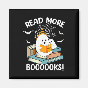 Íman Groovy Halloween Ghost Leia Mais Livros Bibliotecá