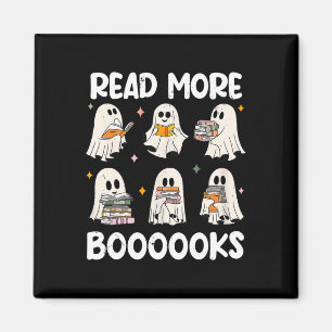 Íman Groovy Halloween Ghost Leia Mais Livros Bibliotecá