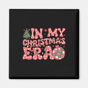 Íman Groovy Rosa Na Minha Era De Natal Alegre E Brilhan