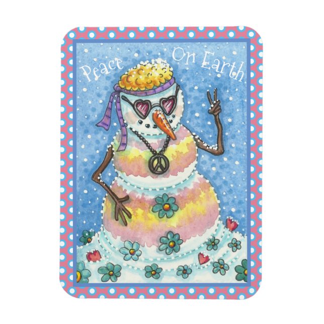 ÍMAN  GROOVY SNOWMAN "PAZ NA TERRA" NATAL MAGNET (Vertical)
