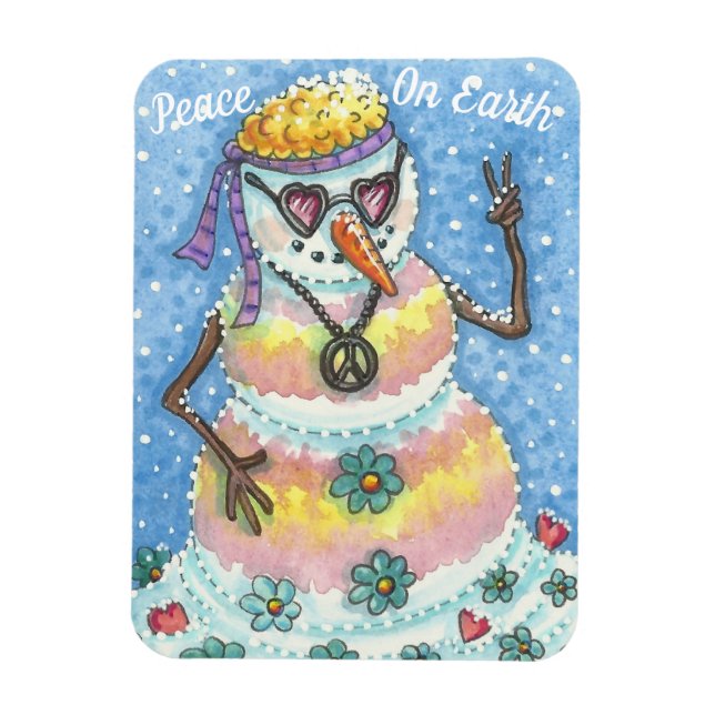 ÍMAN  GROOVY SNOWMAN "PAZ NA TERRA" NATAL MAGNET (Vertical)