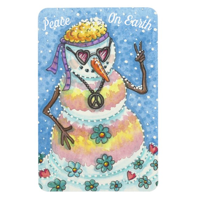 ÍMAN  GROOVY SNOWMAN "PAZ NA TERRA" NATAL MAGNET (Vertical)