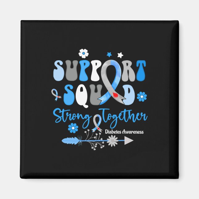 Íman Groovy Support Squad Ribbon T1d Sensibilização par (Frente)