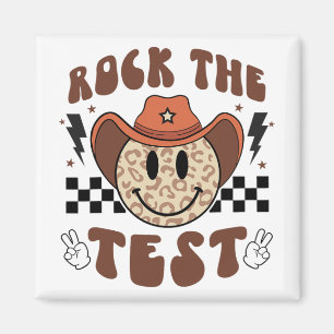 Íman Groovy Test Day Rock The Test Smile Cowboy Boys Me