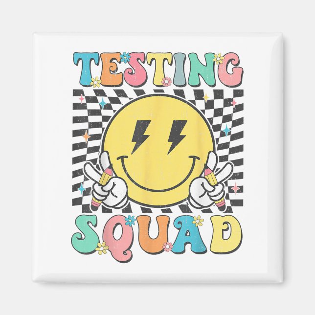 Íman Groovy Test Day Testing Squad Motivation Teacher S (Frente)