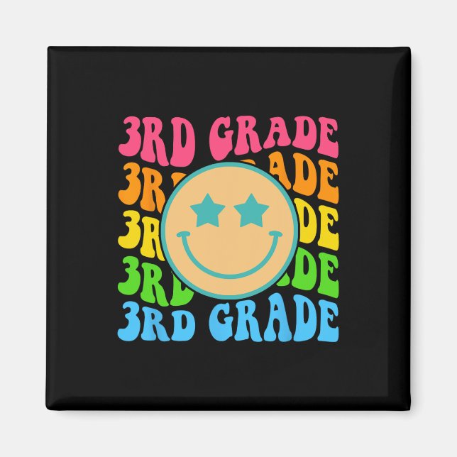 Íman Groovy Third Grade Vibes Enfrenta Professores Retr (Frente)