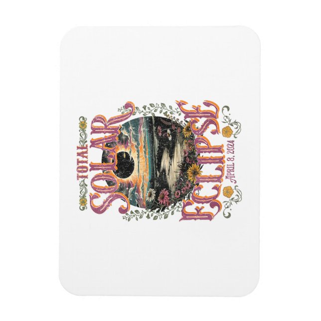 Íman Groovy Total Solar Eclipse 8 de abril de 2024 Astr (Vertical)