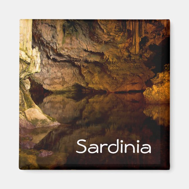 Íman Grotto de Netuno, com ímã de texto "Sardenha" (Frente)