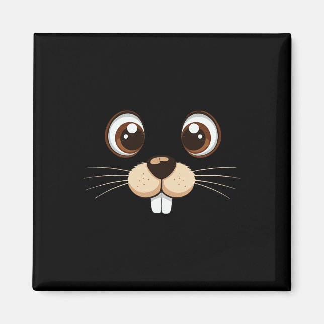 Íman Groundhog Face Costume Kids Groundhog Day Hallowee (Frente)