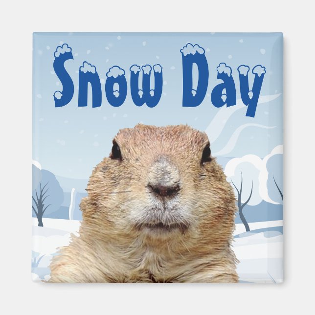 Íman Groundhog Snow Day (Frente)