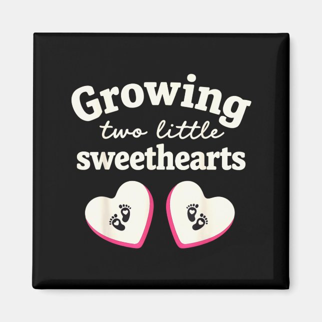 Íman Growing Two Little Sweethearts Valentines Pregnanc (Frente)
