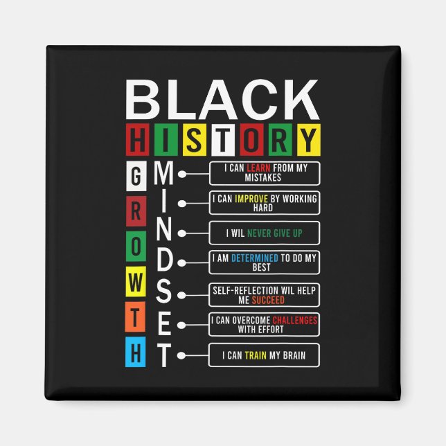 Íman Growth Mindset Definition Cool Black History Month (Frente)