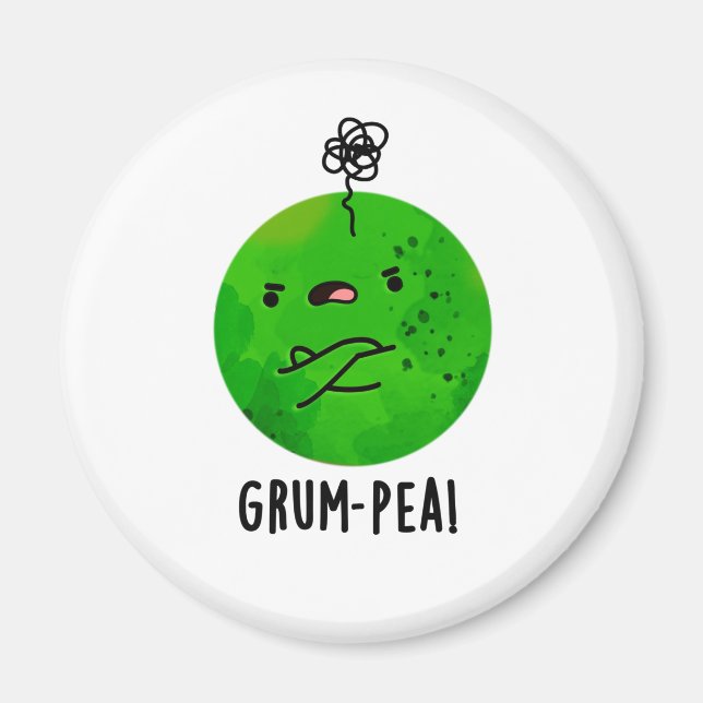 Íman Grum-pea Engraçado Grumpy Pea Veggie Pun (Frente)