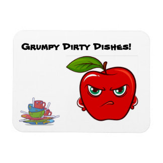 Íman Grumpy Apple Dirhes Dishes Sinal Magnet